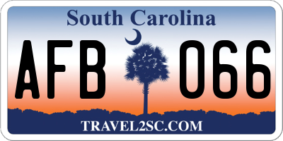 SC license plate AFB066