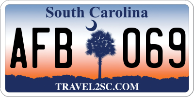 SC license plate AFB069