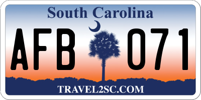 SC license plate AFB071