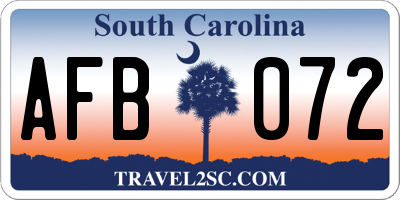 SC license plate AFB072