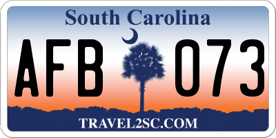 SC license plate AFB073
