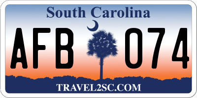 SC license plate AFB074