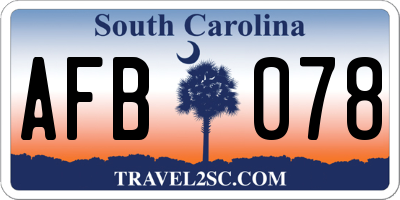 SC license plate AFB078