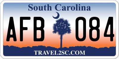 SC license plate AFB084