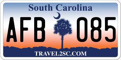 SC license plate AFB085
