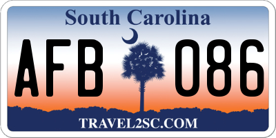 SC license plate AFB086