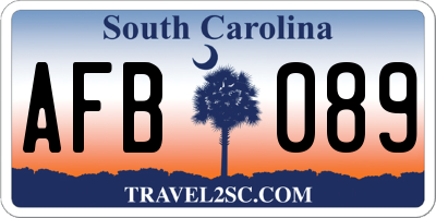 SC license plate AFB089