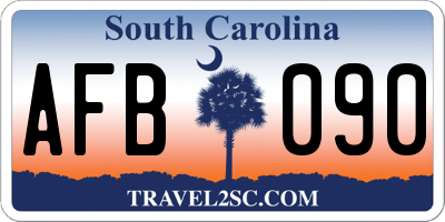 SC license plate AFB090