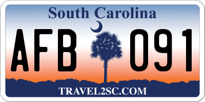 SC license plate AFB091