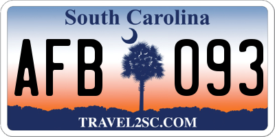SC license plate AFB093