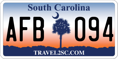 SC license plate AFB094