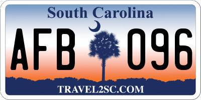 SC license plate AFB096