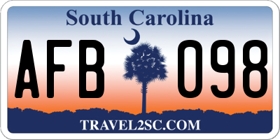SC license plate AFB098