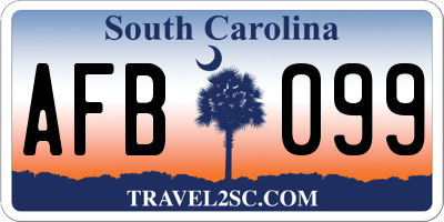 SC license plate AFB099