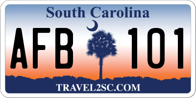 SC license plate AFB101