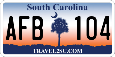 SC license plate AFB104