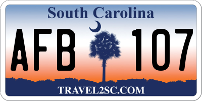SC license plate AFB107