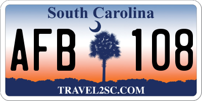 SC license plate AFB108