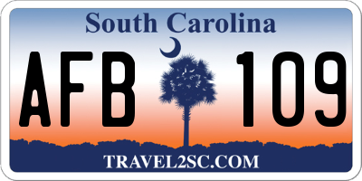 SC license plate AFB109