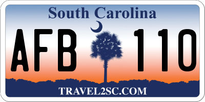 SC license plate AFB110