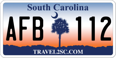 SC license plate AFB112