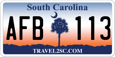 SC license plate AFB113
