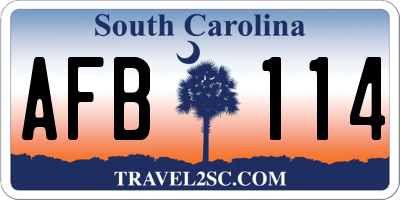 SC license plate AFB114