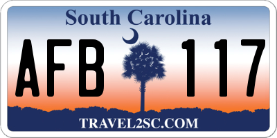 SC license plate AFB117