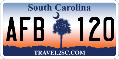 SC license plate AFB120