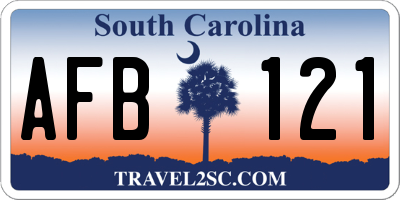 SC license plate AFB121