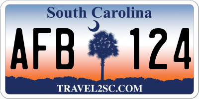 SC license plate AFB124