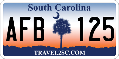 SC license plate AFB125