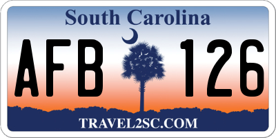 SC license plate AFB126