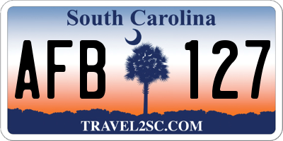 SC license plate AFB127