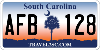 SC license plate AFB128