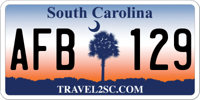 SC license plate AFB129