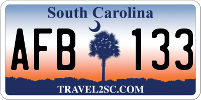 SC license plate AFB133