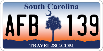 SC license plate AFB139