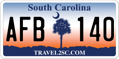 SC license plate AFB140