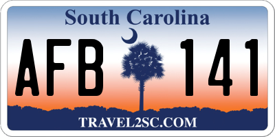 SC license plate AFB141