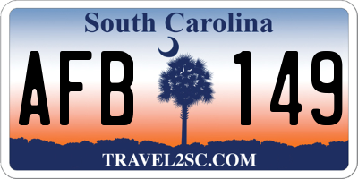 SC license plate AFB149