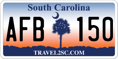 SC license plate AFB150