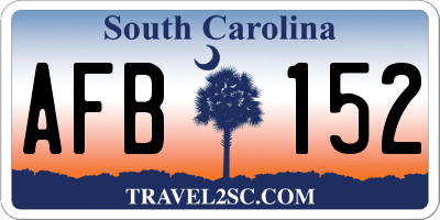 SC license plate AFB152
