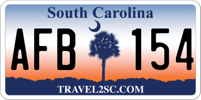 SC license plate AFB154