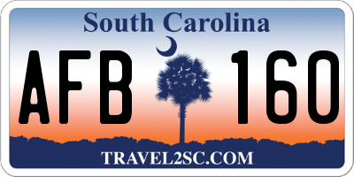 SC license plate AFB160