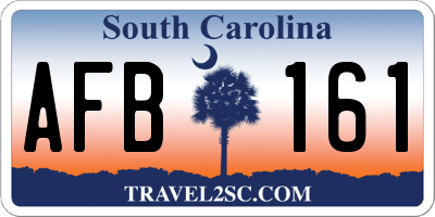 SC license plate AFB161
