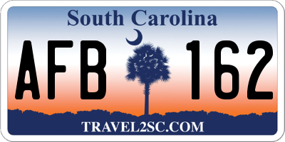 SC license plate AFB162