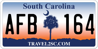 SC license plate AFB164