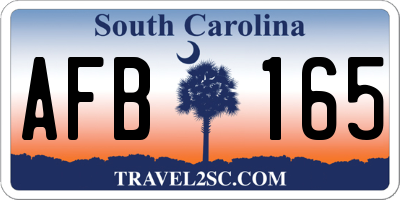 SC license plate AFB165