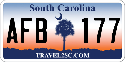 SC license plate AFB177